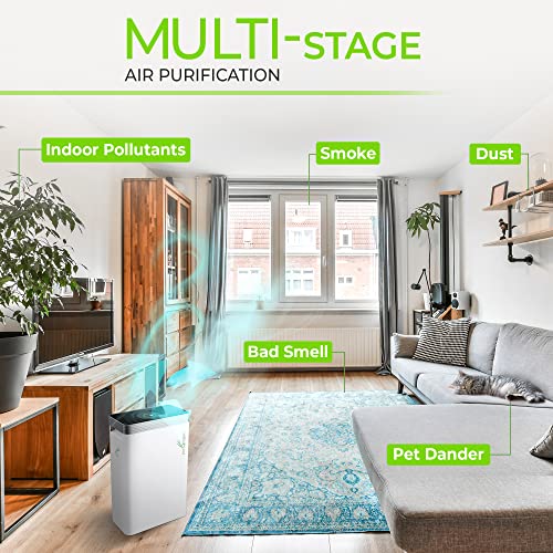 Puro²Xygen P500I - Air Purifier With H13 Hepa Filter - Up To 1650 Sq Ft Large Room Air Purifier For Home - Air Cleaner For Pet Dander, Dust And Indoor Pollutants- Wifi Control, Child Lock #TOP7