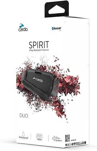 Vista 29 de Cardo Spirit HD - Auriculares de comunicación Bluetooth para motocicleta, color negro, paquete individual