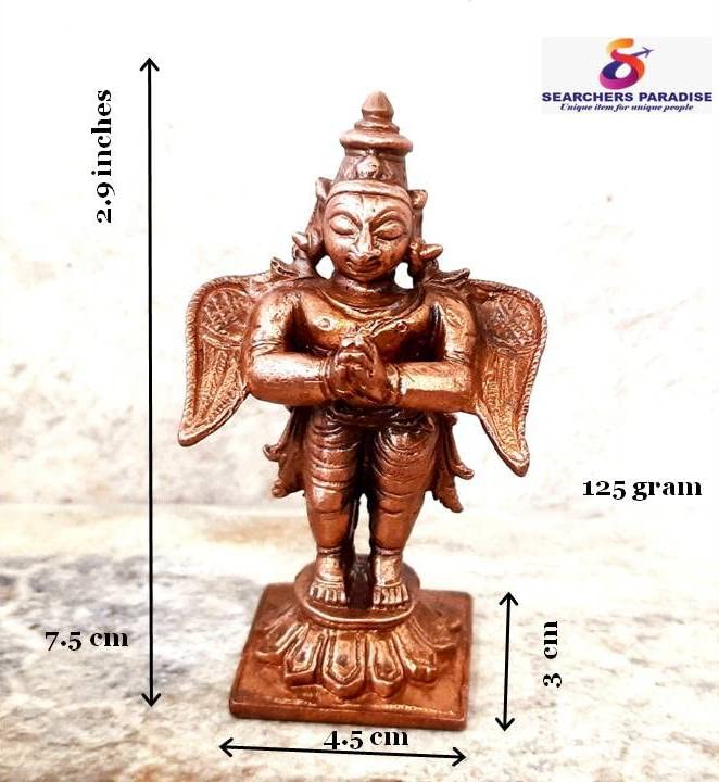 Image of Copper Idols of god Garuda, 3 inches,125 Grams, Patina Antique Finish, Pack of 1 Piece