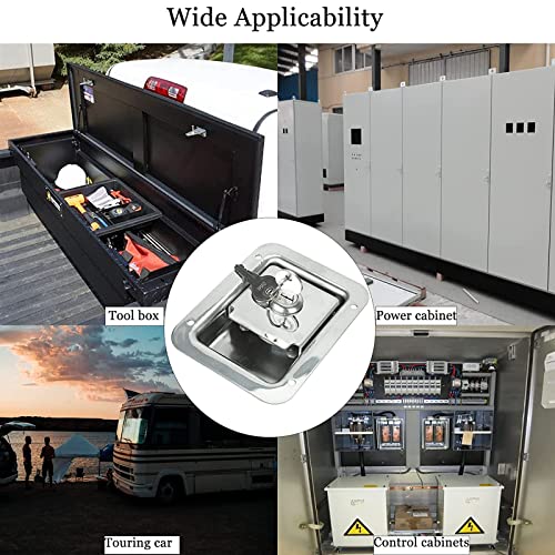 Flush Mount Tool Box Lock Replacement, Rv Door Latch Stainless Steel Toolbox Paddle Handle Latch Replacement, With Keys For Truck, Rv, Trailer, Utv, Atv Box #TOP5