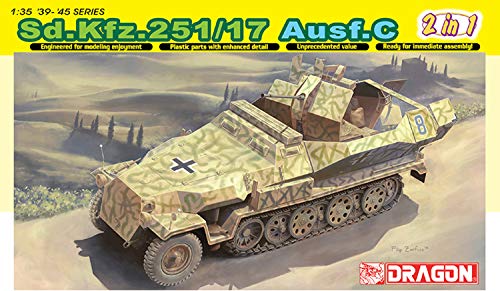Dragon Models 1/35 Sd.kfz. 251/17 Ausf.c/Command Version Vehicle Model Building Kit #TOP22