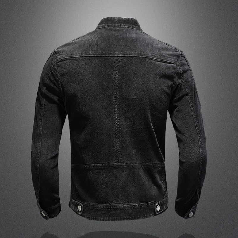 Spring jacket stand-collar motorcycle men's jacket4