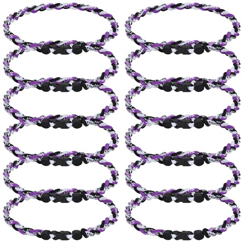 JEANUE 12Pack Baseball Necklaces for Boys, 18inches Braided