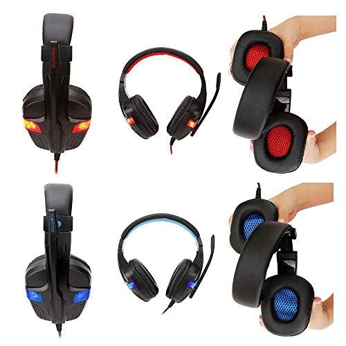 Andoer SY860MV Gaming Headset 3,5 mm com fio sobre a orelha Fone de ouvido com cancelamento de ruído