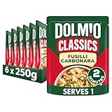 Dolmio Classics Fusilli Carbonara ready in 2 minutes Pasta Ready Meal serves 1 multipack 6x 250g