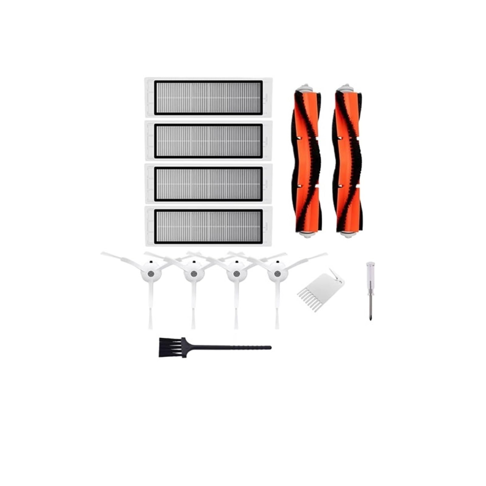 Kompatybilny z szczotką boczną filtra Koło mopa Opona kompatybilna z XIAOMI 1/1S ROBOROCK S50 S55 S6 MAXV Pure S4 E4 E35 E25 E2 Części do odkurzaczy(10pcs Side Brush Kit)