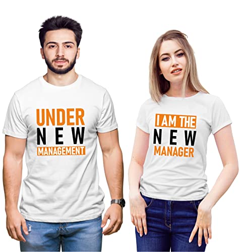 Image of Hangout Hub HH81 Men & Women T shirts |Round Neck T-Shirt| Regular Fit | Half Sleeves | Cotton | Couple Tshirts for Couple |Pack of 2|Couple T-Shirts
