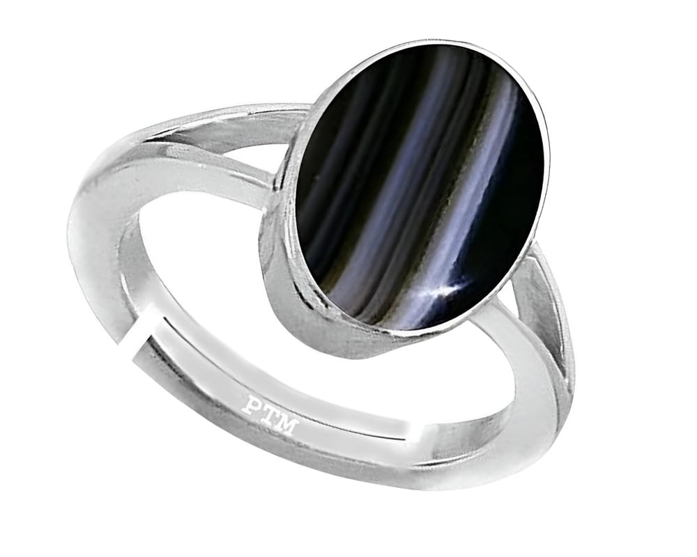 ptm Sulemani Hakik 3.25 Ratti to 10.25 Ratti or 3 Carat to 9.5 Carat Astrological Certified Natural Gemstone bis Hallmark 925 Sterling Silver Adjustable Ring for Men & Women - 3v-picture-1