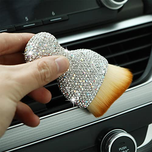 Jdefeg Car Protective Film Bumper Bling Flashing Auto Interior Dust Brush With Rhinestone Diamond Soft Bristles Car Cleaning Brushes Duster For Air Vents Leather And Computer Car Protectant Spray #TOP1