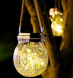Solar Lantern Light, IP65 Waterproof Mason Jar Lid Light, 50 LED Hanging Glass Jar Solar Light, Outdoor Party Atmosphere Decoration Light(Warm White, 1pack)