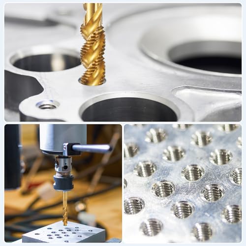 QUARKZMAN 2Stück Amerikanische Gewindeschneider 6-32 UNC Gewindebohrer HSS6542 Hochwertiger Titanbeschichteter Maschinengewindebohrer