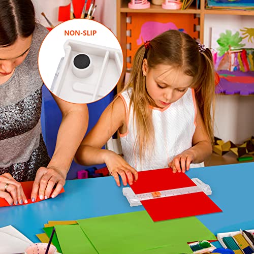 Small Paper Cutter for Cardstock, Portable Cutter Trimmer,A4 A5 Craft Guillotine Paper Trimmer Scrapbooking Tool for Paper Label Card, Craft Paper and Photos Standard Cutting DIY Scrapbook (White)