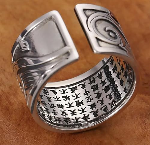 Miniblings Fisch japanisch Ring Fingerring Schriftzeichen Koi silber - Origineller Modeschmuck I Fingerring mit Motiv I verstellbar one Size