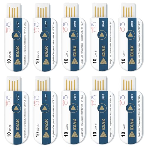 U10T 10 Pack USB Temperature Data Logger Single Use Temp Recorder...