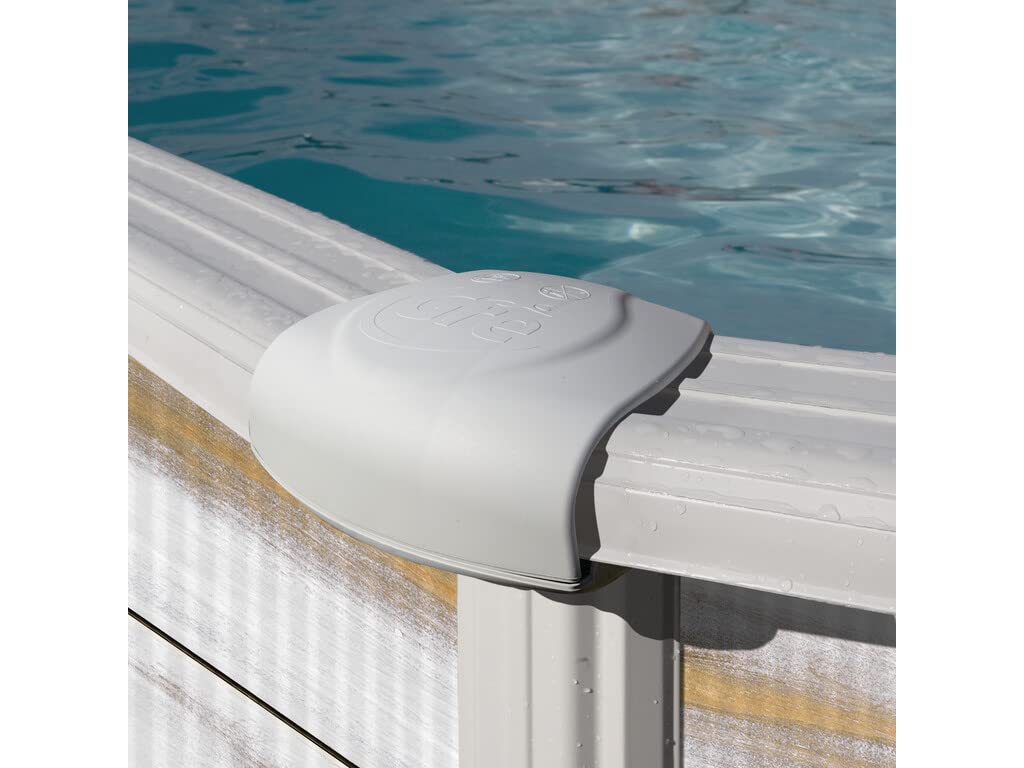 Gre KITPR358N – Piscine Hors Sol avec décoration Nordique, 350 x 132 cm, Filtration 6 m3/h, avec poteaux latéraux