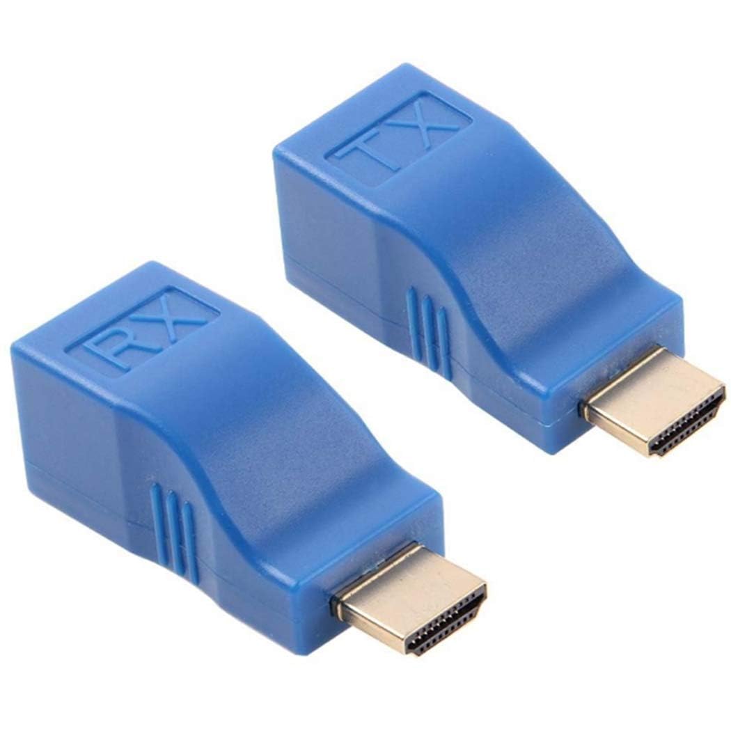 ATEVON HDMI Extender Over Cat5e/Cat6 Cable – 30M High-Speed 1080p Signal Transmission for TV, Projector & Home Theater – Easy Plug & Play Setup - Pack of 1