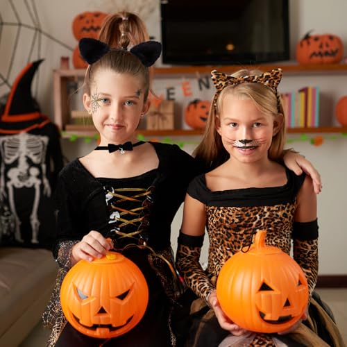 Jialwen CAT-3PHS Ears Headband With Tail And Bell Collar Set Furry Black Cat Ears Headband thumb #5