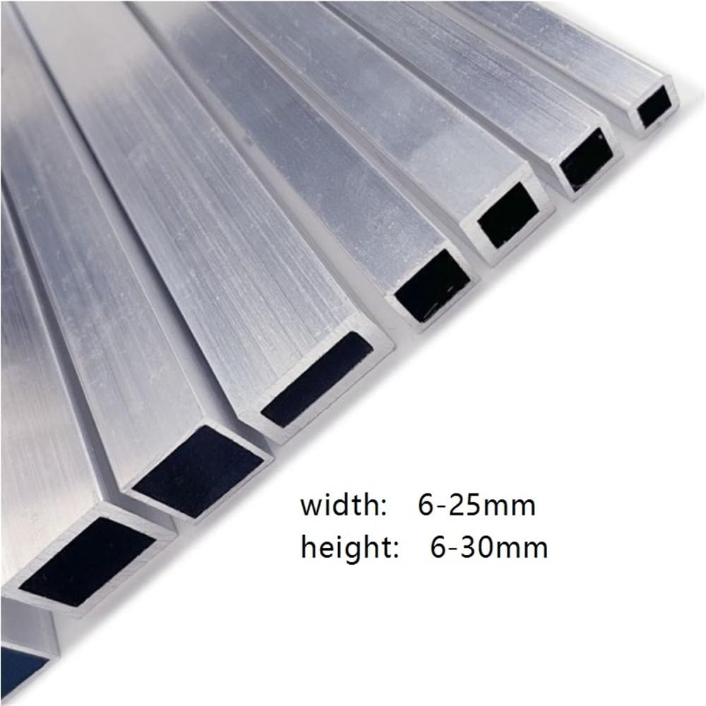 Aluminium-Metalllegierungsrohr, Breite 6–25 mm, Länge 100–500 mm, quadratisches Profil, DIY-Dekoration, Hohlrohr, 1 Stück(500 * 20 * 30 * 2MM)