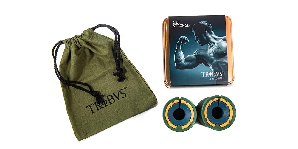Tribus - 3-in-1 Thick Grips for Dumbbells and Barbells, 2.05