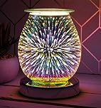 Electric Wax Burner - Touch Sensitive 3D Aroma Lamp Firework Effect - Oil Burner - Wax Burner- Amazing Scents To Fill Your Home - Spare Bulb Included