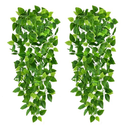 CEWOR 2pcs Fake Hanging Plants for Room Decor,...