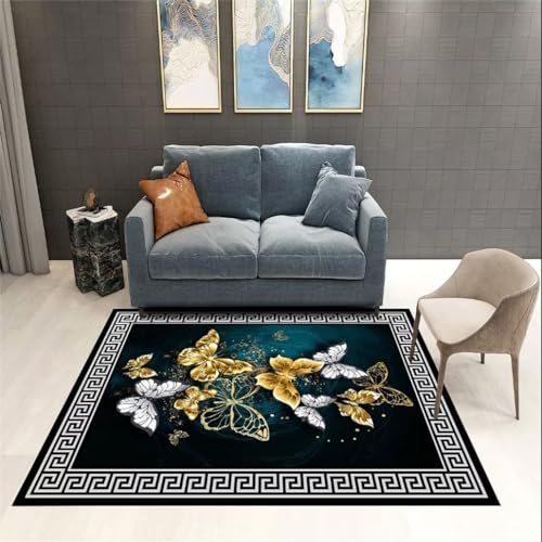 Tapis de sol noir résistant à l'usure 100x160 cm pour salon et couloir