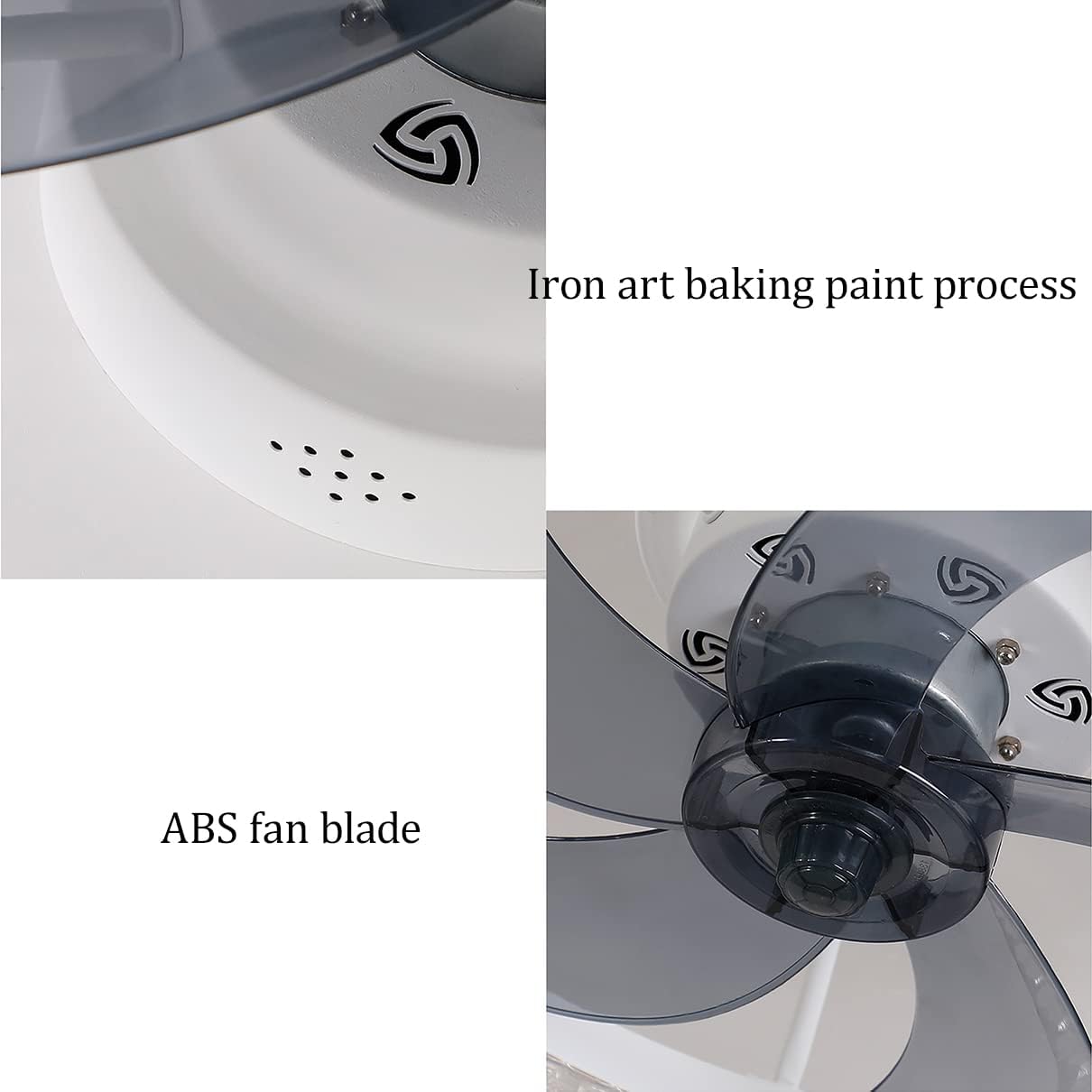 YUEGOO Ceiling Fans with Lamps,Ceiling Fan with Light Reversible Quiet Bedroom Led Dimmable 6 Speeds Round Fan Ceiling Light with Remote Control 50Cm Living Room/Brown