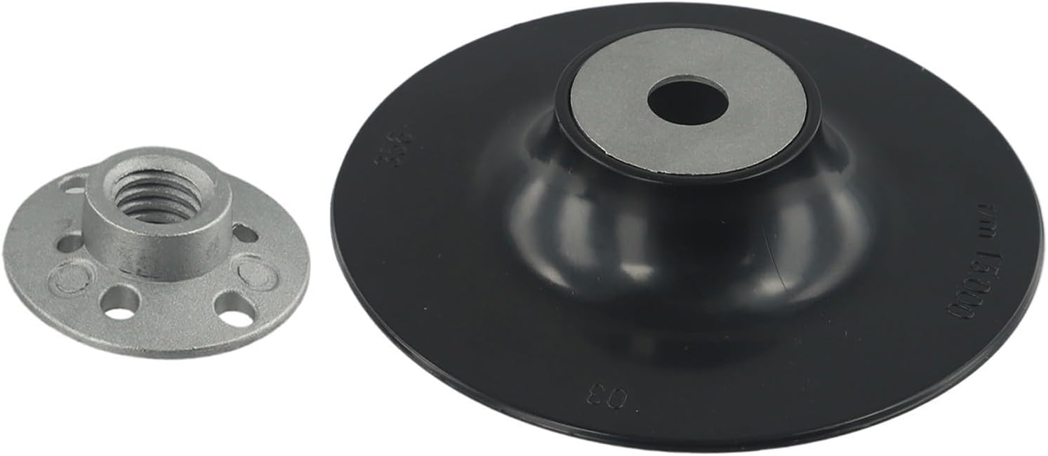 Inch Backing Pad for M14 Thread Angle Grinder, 125mm Fibre Disc Holder with Lock Nut, Plastic Metal Sanding Base PLATEs for High Speed Sander Polisher