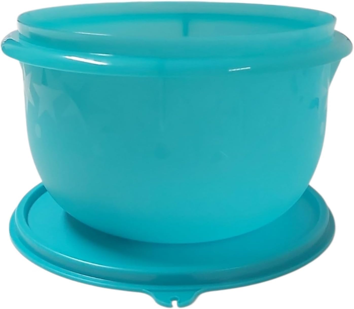 Tupperware Original Maximilian Rührschüssel 2,0 Liter türkis mit Sterne Motiv – Peng Salat Schüssel mit Deckel, auslaufsicher, Hefeteig-, Rühr- & Frischhalteschüssel BPA-frei