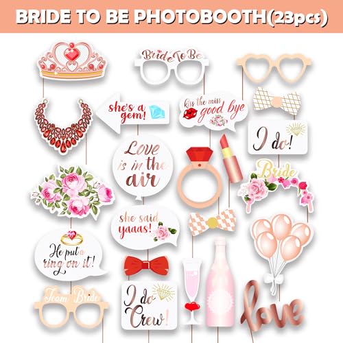 Image of Party Propz Bride to Be Photobooth Props Kit - 23pcs Cardstock Paper Decorations for Bachelorette Party, Haldi, Mehendi & Wedding Events
