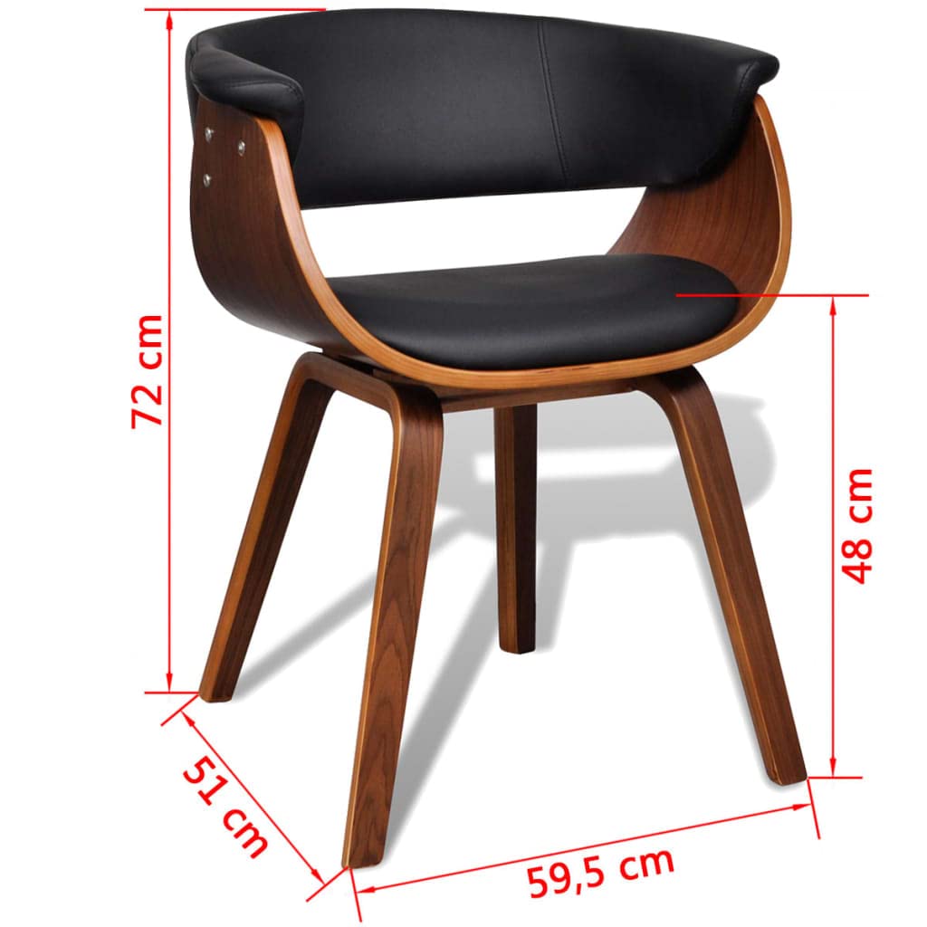 Zestaw 6 krzeseł do jadalni ze sztucznej skóry z ramą z drewna łukowego, grubo wyściełane i ergonomicznie ukształtowane dla wysokiego komfortu siedzenia, idealne do posiłków i relaksu