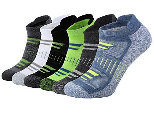 Ortis Moisture Wicking Mesh Ventilating Performance Fit Comfort Cushion Tab No Show Socks Unisex for Men and Women(MixColor L)