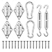 Produktbild peinat Sonnensegel Befestigung Halterung, Sonnensegel Befestigung 2 Spannschloss Edelstahl 2 Karabiner 4 Wandhalterung Sonnensegel Zubehör für Canopy Outdoor Triangle Garden Yard Dreieck