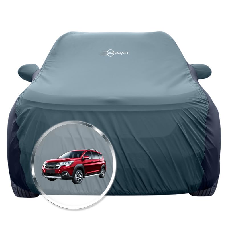Image of NEODRIFT 'SuperTech' Car Cover for Maruti Suzuki XL6 D-A (100% Water-Resistant, All Weather Protection, Tailored Fit, Multi-Layered & Breathable Fabric) (Colour: D.Green+Black) (Model: 2022-2026)