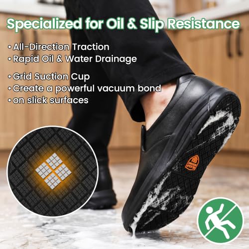 Image of Hands Free Non Slip Work Shoes for Men & Women Waterproof Leather