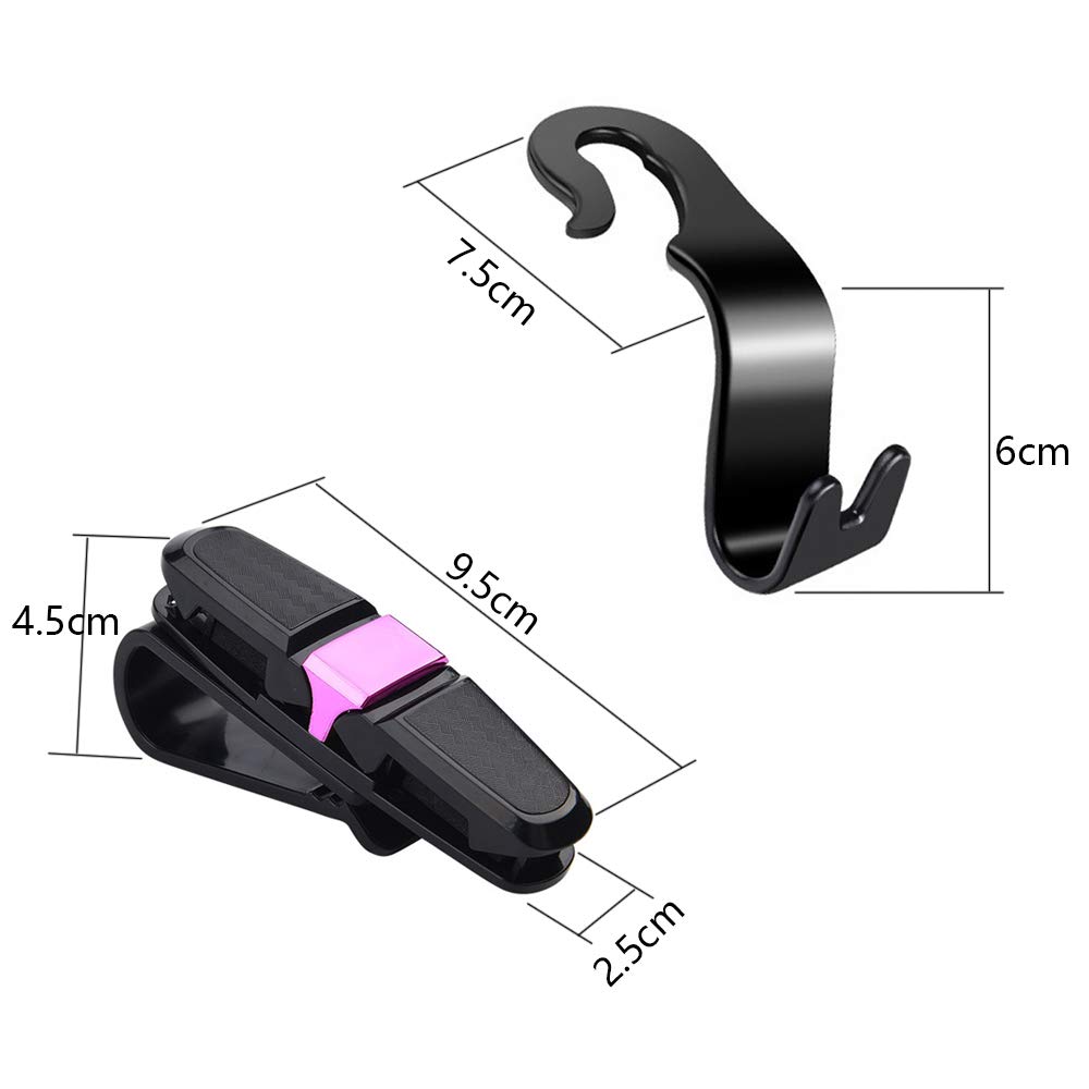 Clip Per Occhiali Da Auto - 4 Pezzi Con Portabiglietto, Anti-Graffio Per Visiera - Foto 11