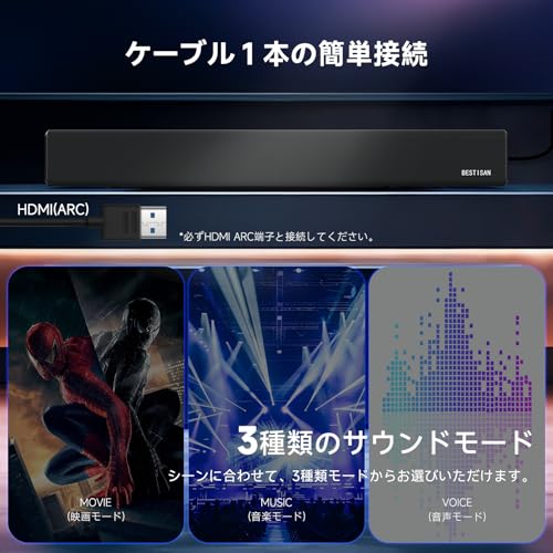 BESTISAN サウンドバー SG01ブラック の商品画像 2