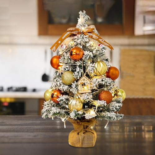 menolana Mini árvore artificial de Natal, pequeno ornamento de árvore artificial de Natal, árvore ar