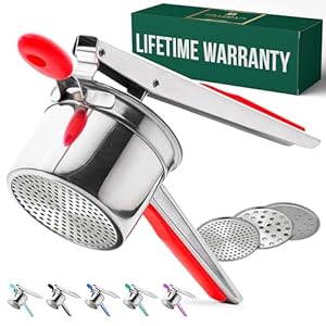 Bellemain Edelstahl-Kartoffelpresse mit 3 Scheiben