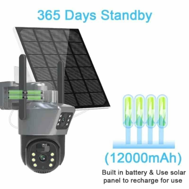 Image of TP PLUS 4MP Solar Powered 4G PTZ Security Camera | 360 Pan Tilt | Outdoor CCTV Camera with Night Vision | Motion Detection | Two-Way Audio & Dual Antenna with Mobile App Control (Dual Lens Solar New)