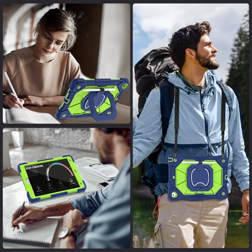 Scnioy Case for iPad 9th 8th 7th Generation iPad 10.2 Inch 9th Gen Tablet Cover with Screen Protector Pen Holder 360° Rotating Stand, Navy Green by Scnioy - Image 6