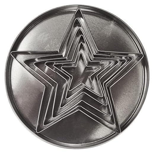 ScrapCooking 2018 Boîte 6 Emporte-Pièces - Etoiles, INOX, Argent, 12,5 x 12,5 x 2,5 cm