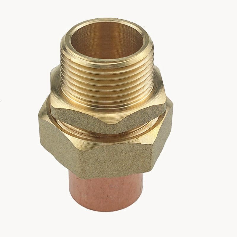 Conector de tubería de soldadura con tuerca de unión recta de latón de 1 pulgada-22 mm, rosca macho BSP y conexión de cobre, 1 unidad