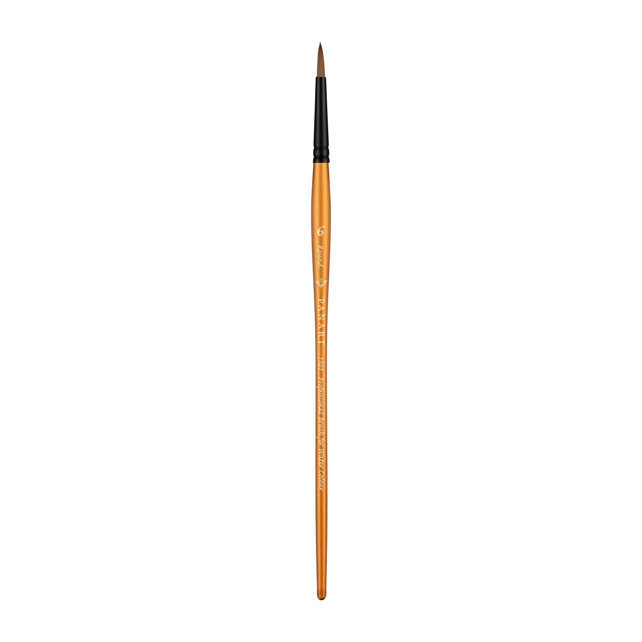 Pan Art Synthetic Sable Round No. 06 – Detail & Wash Brush for Watercolour & Gouache – Reliable Brush for Students & Pros Paintbrush for Fine Art, Craft & Illustration – 1 Unit