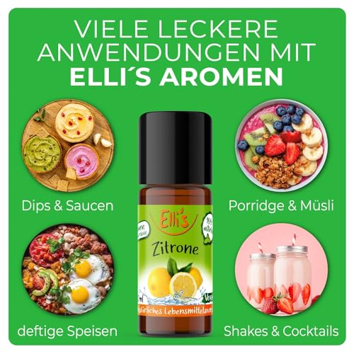 Ellis Aromen Pfefferminze NATÜRLICHES Lebensmittelaroma | Aromakonzentrat aus 100 % Veganen und Natürlichen Ursprung | Für Speisen & Getränke | 10 ml