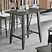 Glownary Industrial Bar Height Trestle Table Base, Slate Gray Wood with Steel Frame, 36.75 x 28.25 x 40.75 Inches, 300 lb Capacity