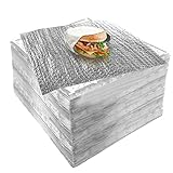 Insulation Sandwich Wrapping Paper Aluminum Foil Sheets - [100 Pack] - (14' x 16') - Aluminum Foil Sandwich Wrap Sheets For Sandwich Wraps, Burritos and BBQ