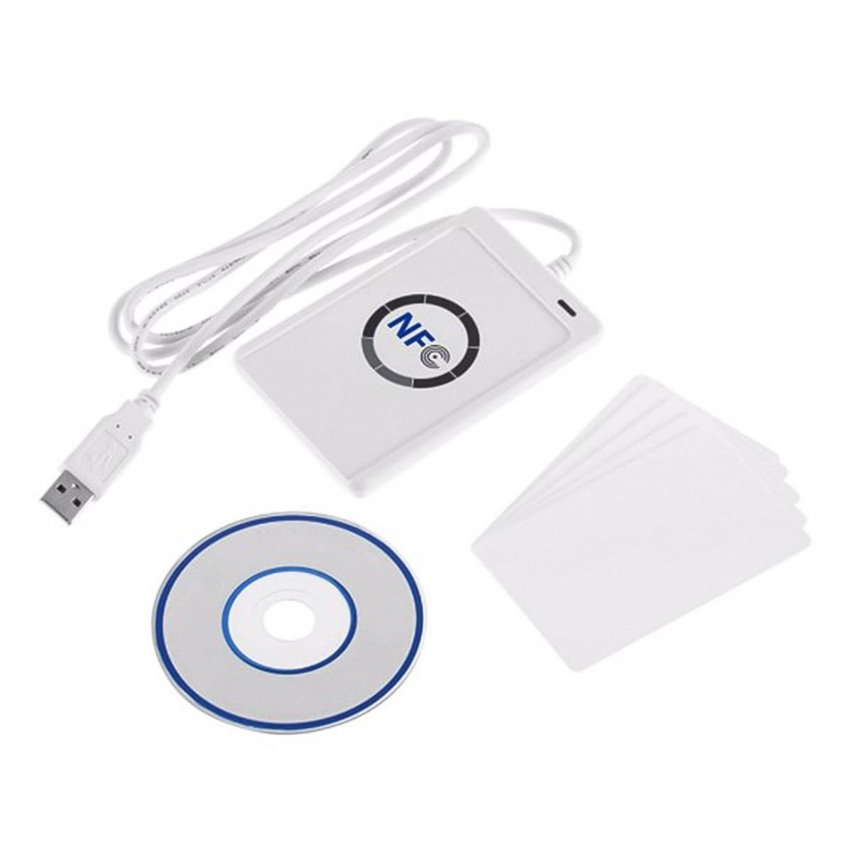 Lecteur RFID NFC ACR122U Lecteur de Cartes RFID ISO 14443A/B Lecteur de Cartes à Puce sans Contact avec câble USB