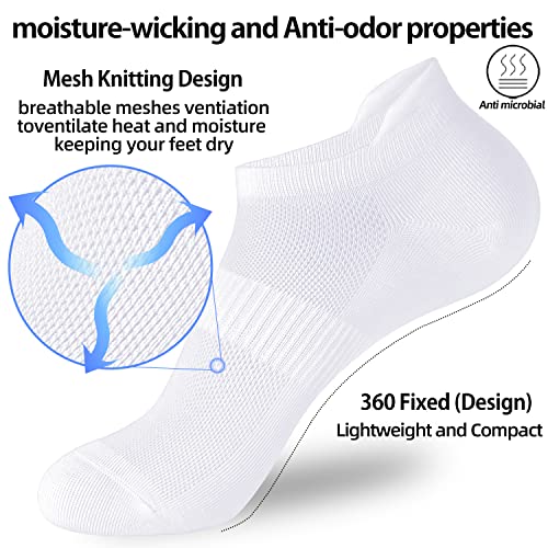 Image of Corlap Ankle Socks Women /Men 8-12Pairs Low Cut No Show Thin With Heel Tab | Ladies White Low Rise Short Summer Athletic Running Workout Sneaker Yoga Pilates Footies Lightweight Socks 7-9 9-11