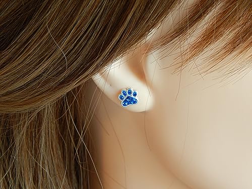 925 Sterling Silver Paw Print Stud Earrings (Choose Your Style) (Nickel Free)3